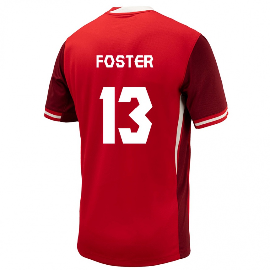 Kids Football Canada Rylee Foster #13 Red Home Jersey 24-26 T-Shirt Canada