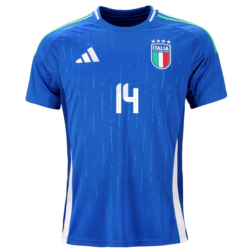 Kids Football Italy Chiara Beccari #14 Blue Home Jersey 24-26 T-Shirt Canada