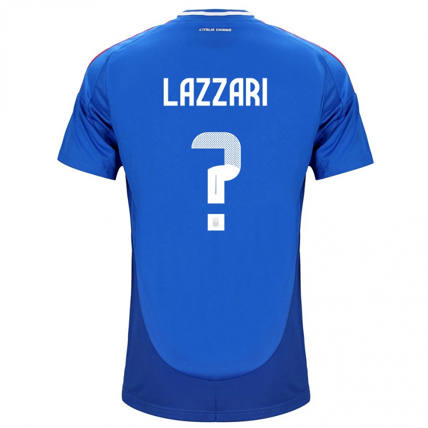 Kids Football Italy Manuel Lazzari #0 Blue Home Jersey 24-26 T-Shirt Canada