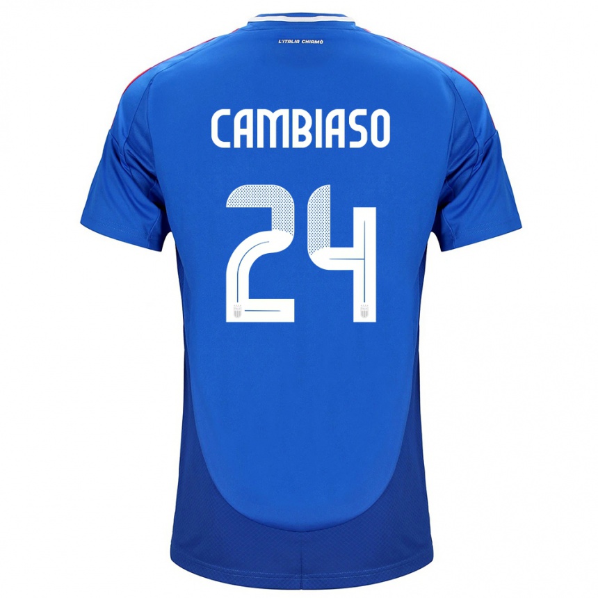 Kids Football Italy Andrea Cambiaso #24 Blue Home Jersey 24-26 T-Shirt Canada