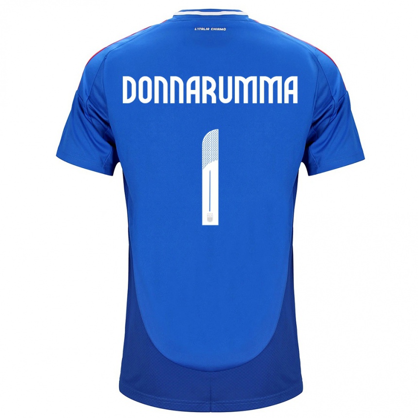 Kids Football Italy Gianluigi Donnarumma #1 Blue Home Jersey 24-26 T-Shirt Canada