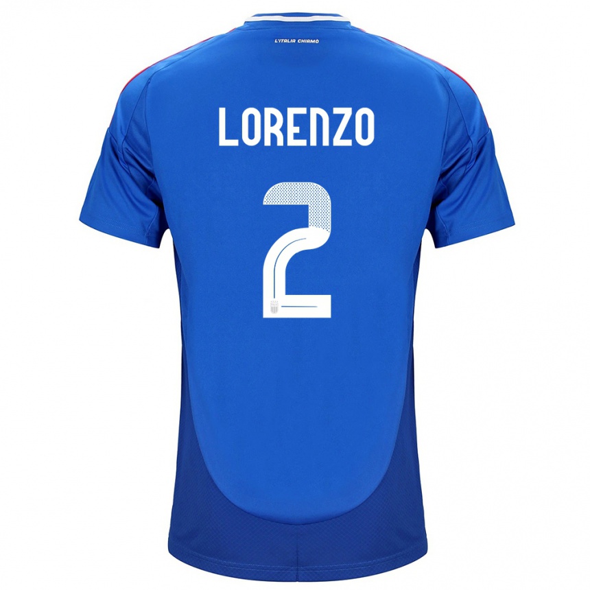 Kids Football Italy Giovanni Di Lorenzo #2 Blue Home Jersey 24-26 T-Shirt Canada