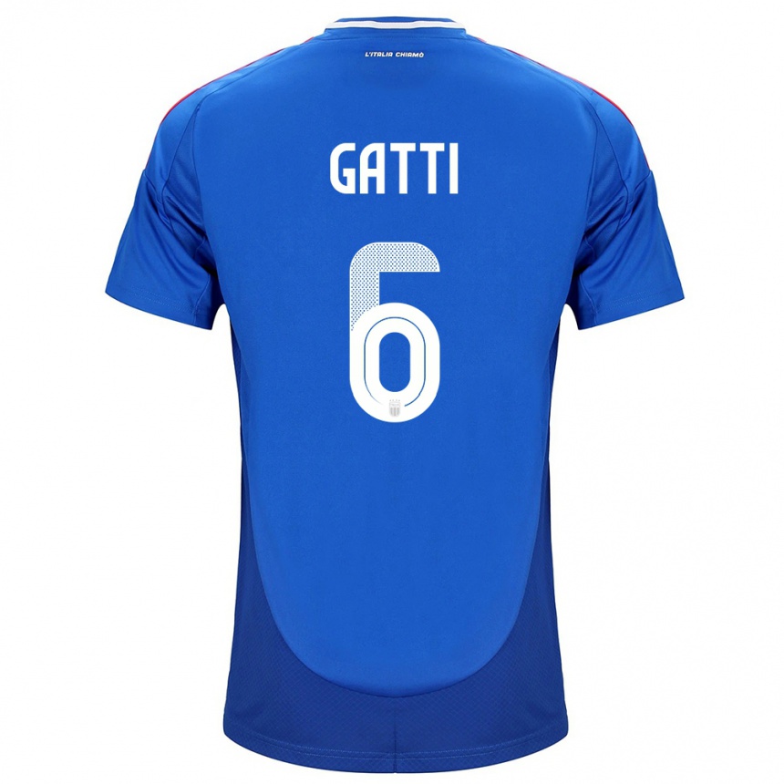 Kids Football Italy Federico Gatti #6 Blue Home Jersey 24-26 T-Shirt Canada