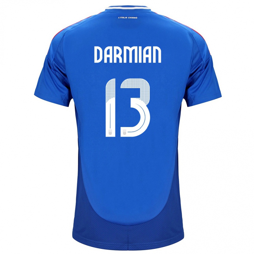 Kids Football Italy Matteo Darmian #13 Blue Home Jersey 24-26 T-Shirt Canada