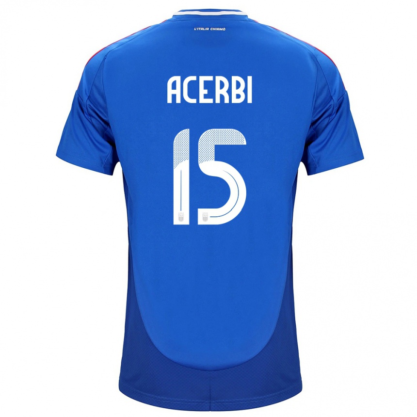 Kids Football Italy Francesco Acerbi #15 Blue Home Jersey 24-26 T-Shirt Canada