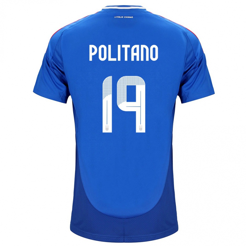 Kids Football Italy Matteo Politano #19 Blue Home Jersey 24-26 T-Shirt Canada