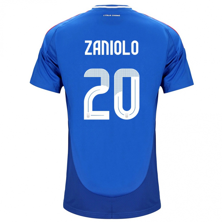 Kids Football Italy Nicolò Zaniolo #20 Blue Home Jersey 24-26 T-Shirt Canada