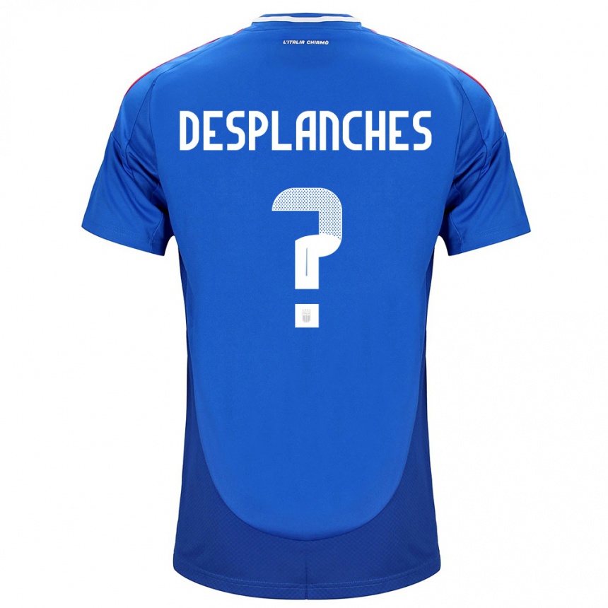 Kids Football Italy Sebastiano Desplanches #0 Blue Home Jersey 24-26 T-Shirt Canada