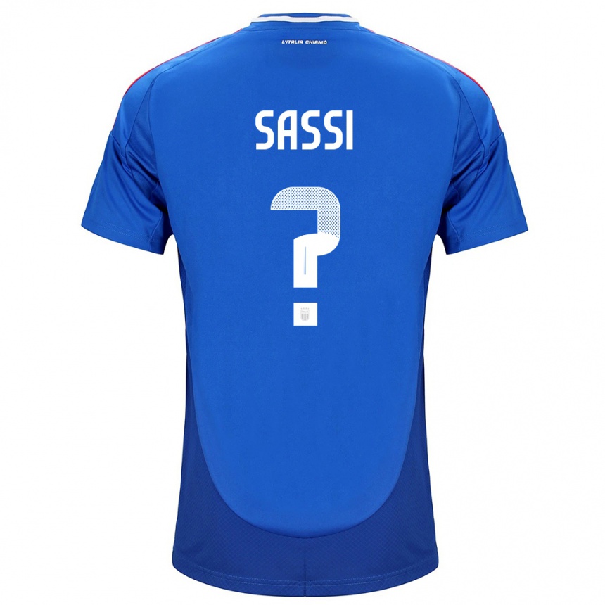 Kids Football Italy Jacopo Sassi #0 Blue Home Jersey 24-26 T-Shirt Canada