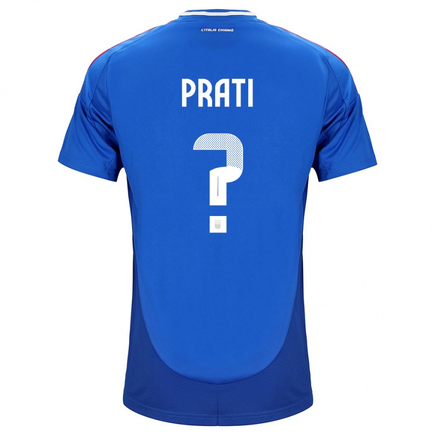 Kids Football Italy Matteo Prati #0 Blue Home Jersey 24-26 T-Shirt Canada