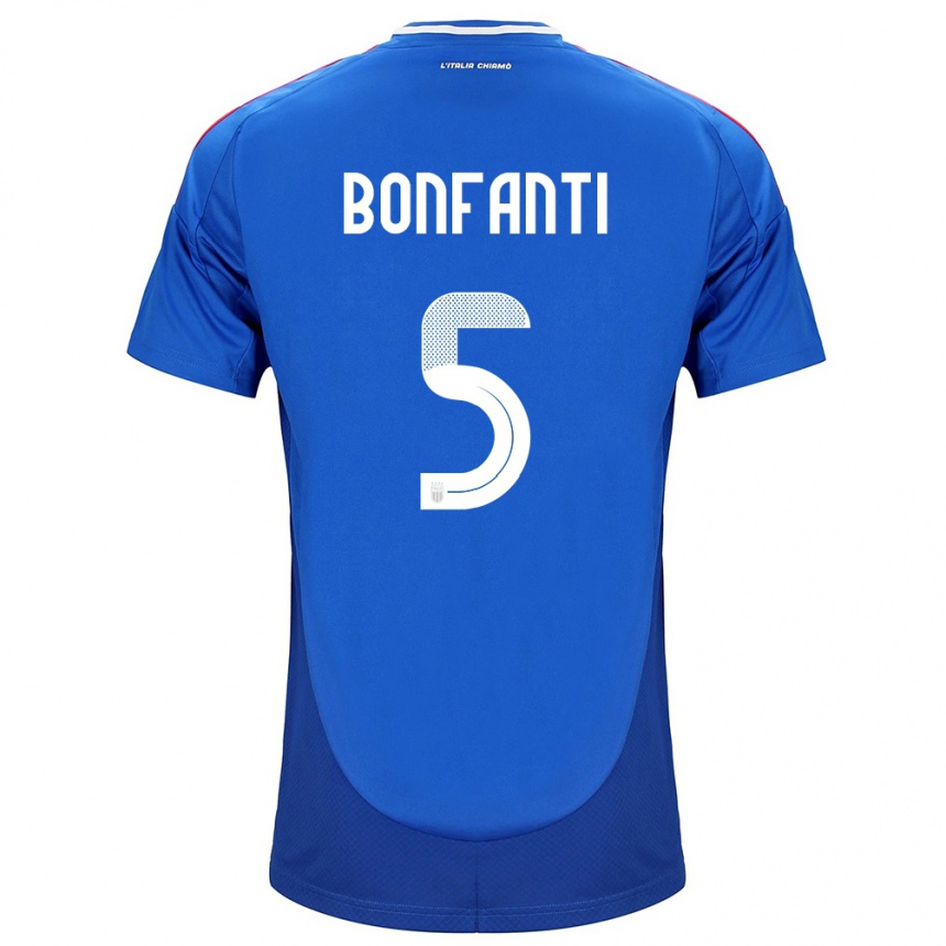 Kids Football Italy Giovanni Bonfanti #5 Blue Home Jersey 24-26 T-Shirt Canada