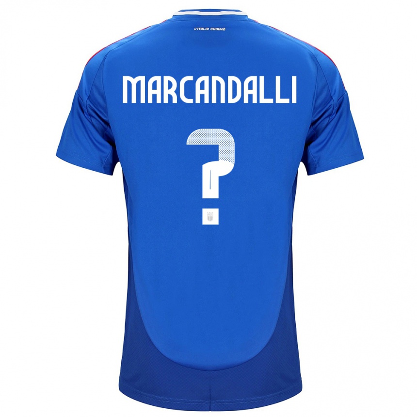 Kids Football Italy Alessandro Marcandalli #0 Blue Home Jersey 24-26 T-Shirt Canada