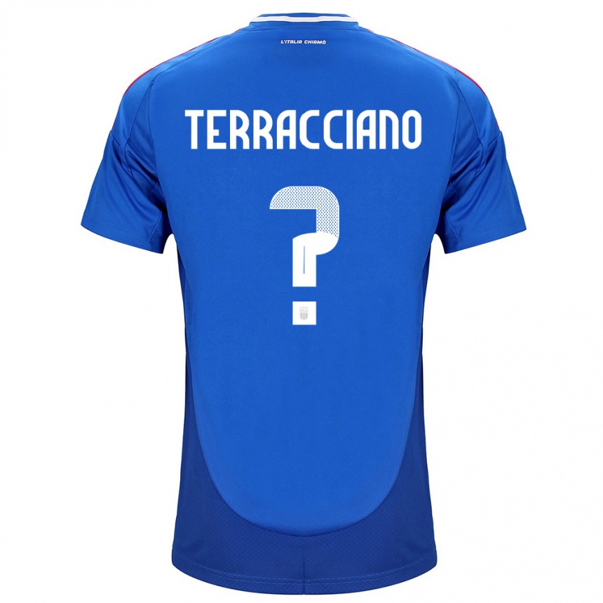 Kids Football Italy Filippo Terracciano #0 Blue Home Jersey 24-26 T-Shirt Canada