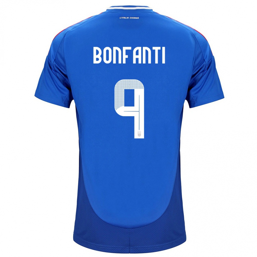 Kids Football Italy Nicholas Bonfanti #9 Blue Home Jersey 24-26 T-Shirt Canada