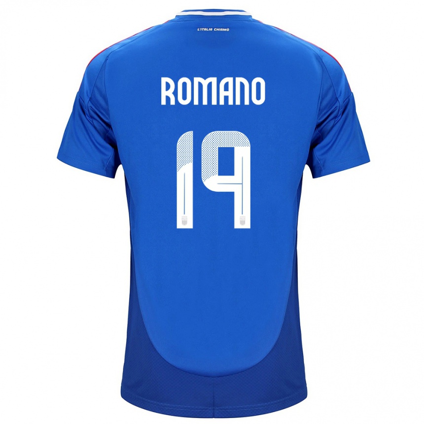 Kids Football Italy Marco Romano #19 Blue Home Jersey 24-26 T-Shirt Canada