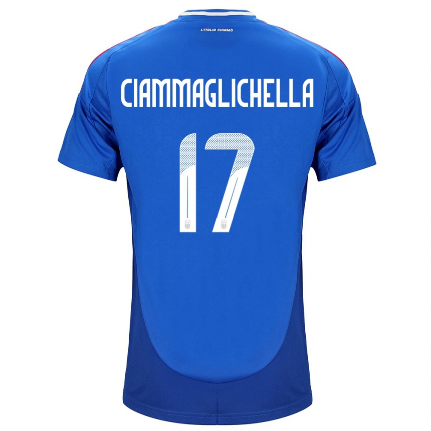 Kids Football Italy Aaron Ciammaglichella #17 Blue Home Jersey 24-26 T-Shirt Canada