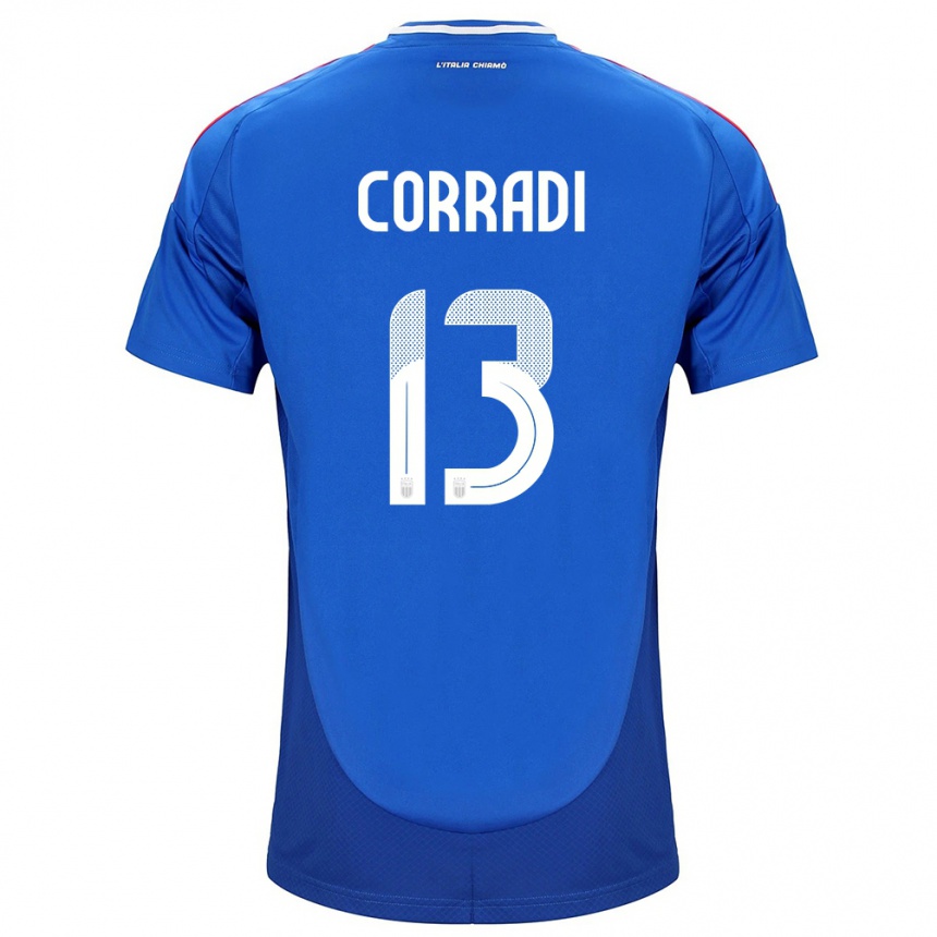 Kids Football Italy Christian Corradi #13 Blue Home Jersey 24-26 T-Shirt Canada