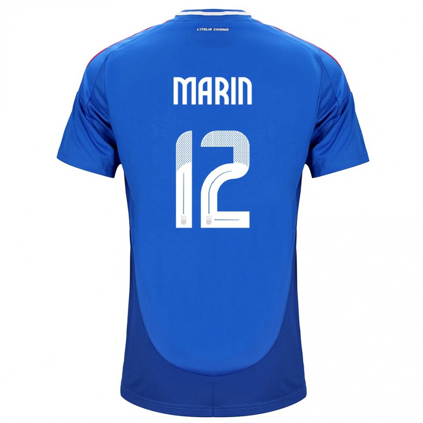 Kids Football Italy Renato Marin #12 Blue Home Jersey 24-26 T-Shirt Canada