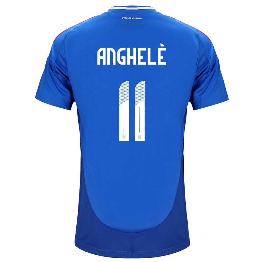 Kids Football Italy Lorenzo Anghelè #11 Blue Home Jersey 24-26 T-Shirt Canada