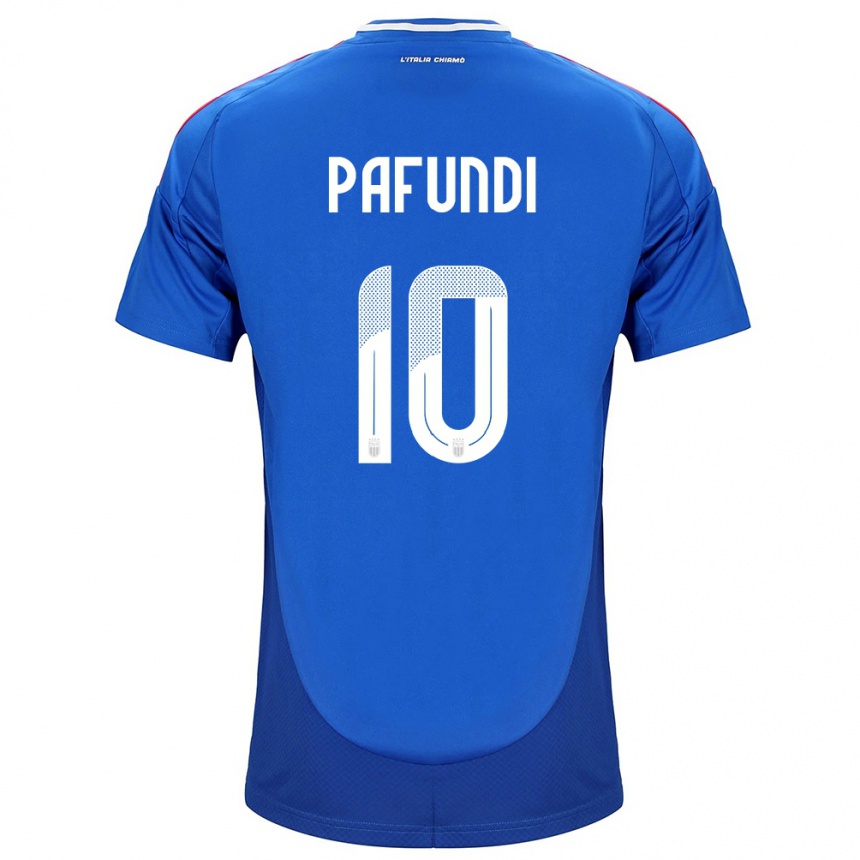 Kids Football Italy Simone Pafundi #10 Blue Home Jersey 24-26 T-Shirt Canada