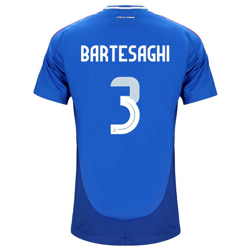 Kids Football Italy Davide Bartesaghi #3 Blue Home Jersey 24-26 T-Shirt Canada