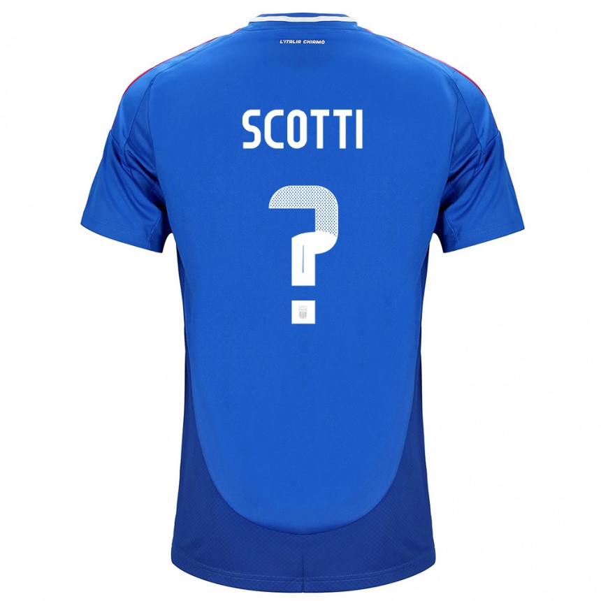 Kids Football Italy Filippo Scotti #0 Blue Home Jersey 24-26 T-Shirt Canada