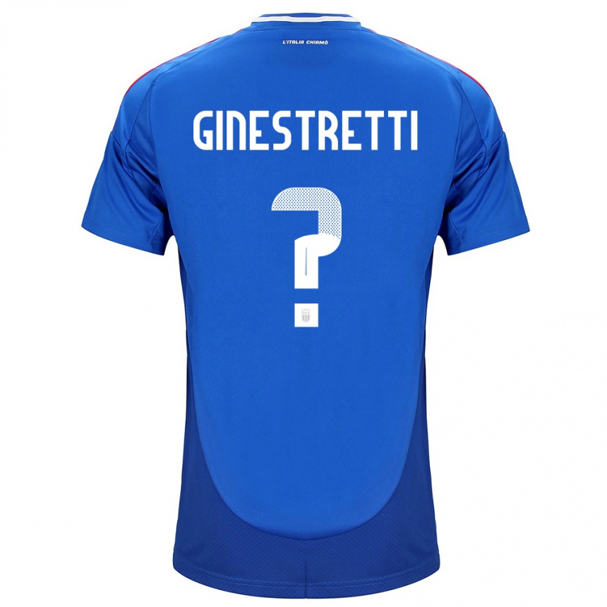 Kids Football Italy Davide Ginestretti #0 Blue Home Jersey 24-26 T-Shirt Canada