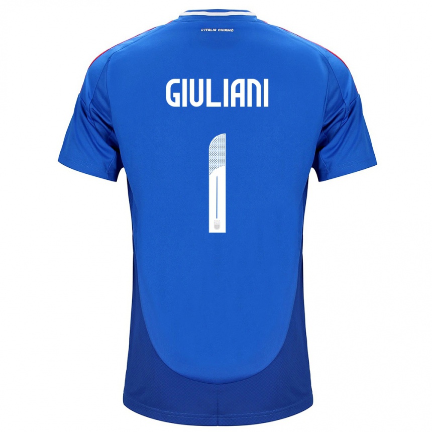 Kids Football Italy Laura Giuliani #1 Blue Home Jersey 24-26 T-Shirt Canada