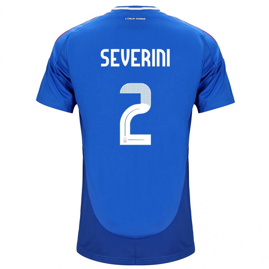 Kids Football Italy Emma Severini #2 Blue Home Jersey 24-26 T-Shirt Canada