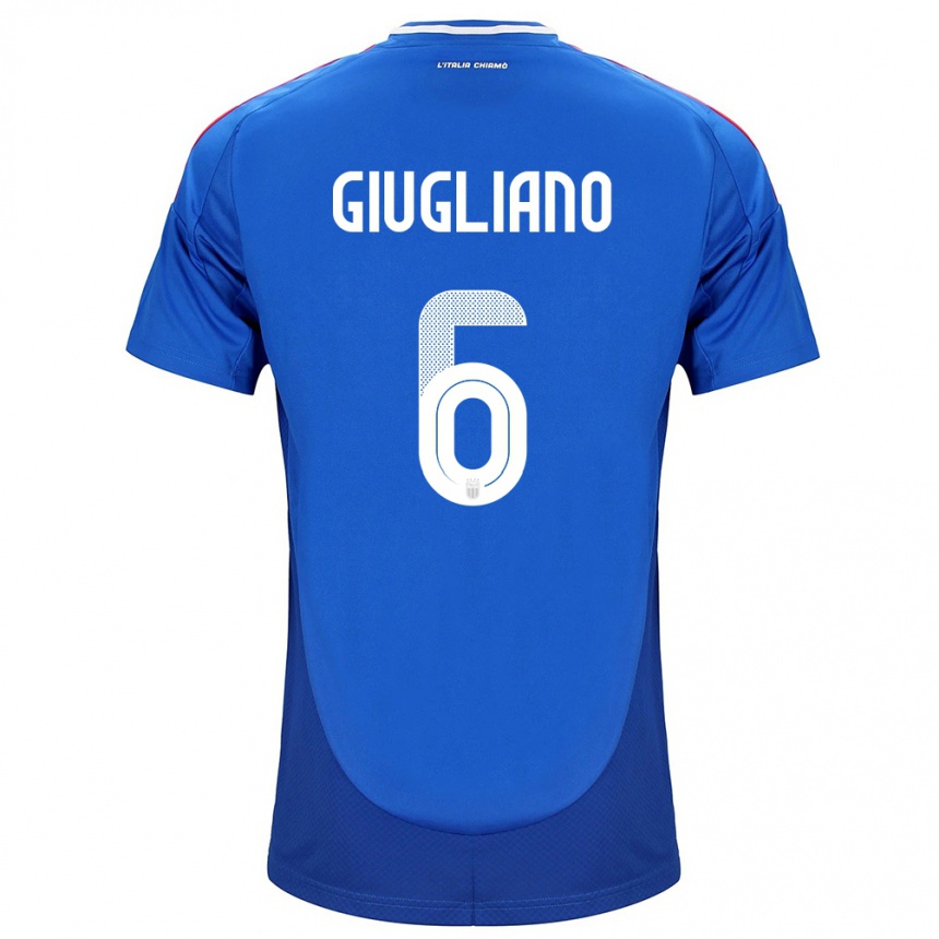 Kids Football Italy Manuela Giugliano #6 Blue Home Jersey 24-26 T-Shirt Canada