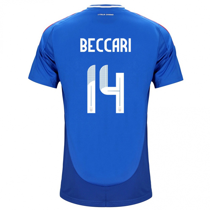 Kids Football Italy Chiara Beccari #14 Blue Home Jersey 24-26 T-Shirt Canada