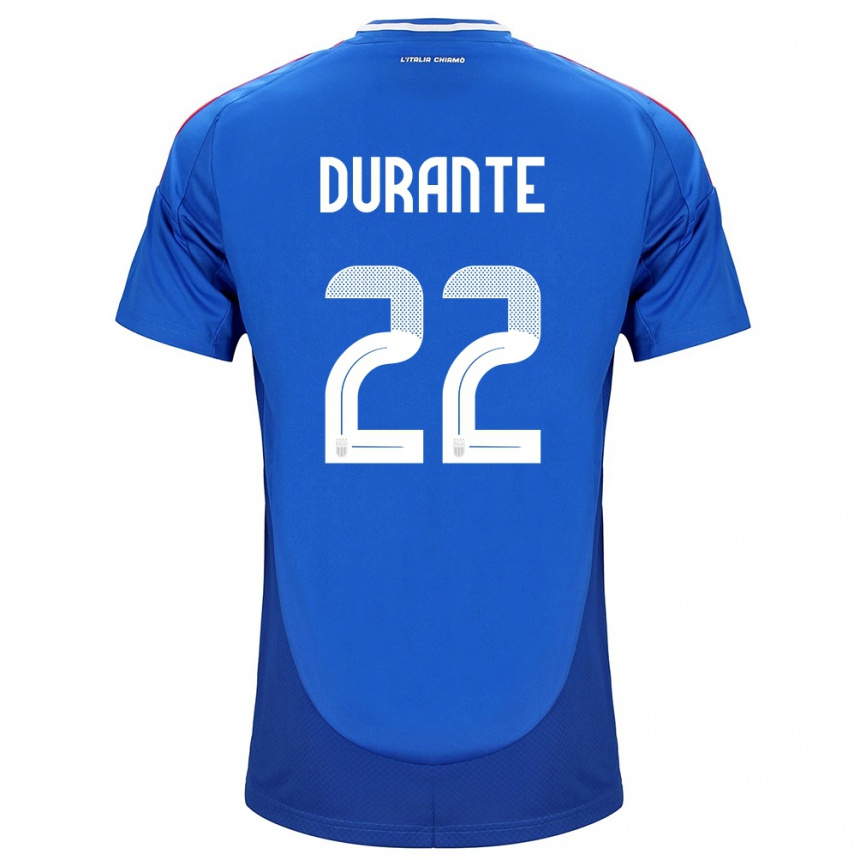 Kids Football Italy Francesca Durante #22 Blue Home Jersey 24-26 T-Shirt Canada