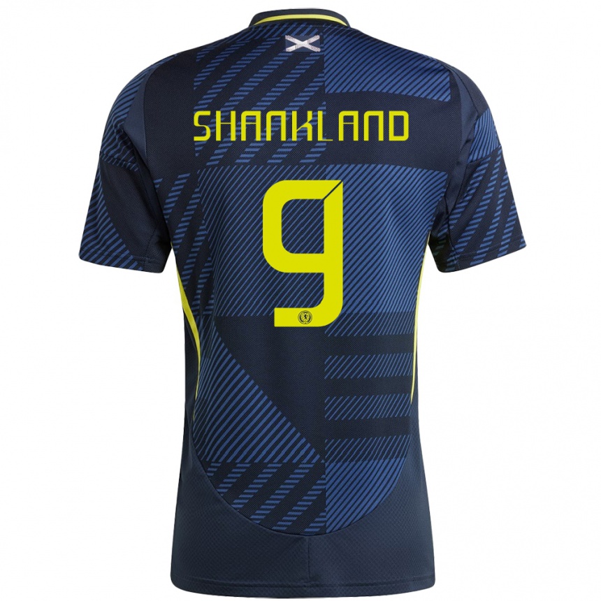 Kids Football Scotland Lawrence Shankland #9 Dark Blue Home Jersey 24-26 T-Shirt Canada