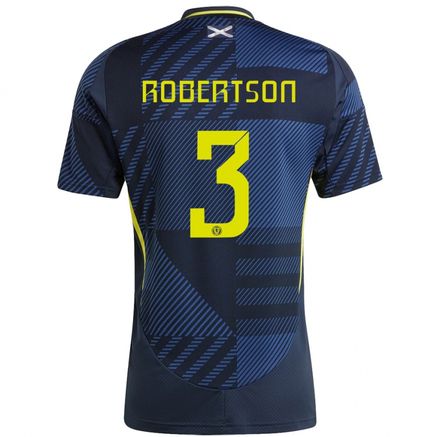 Kids Football Scotland Andrew Robertson #3 Dark Blue Home Jersey 24-26 T-Shirt Canada