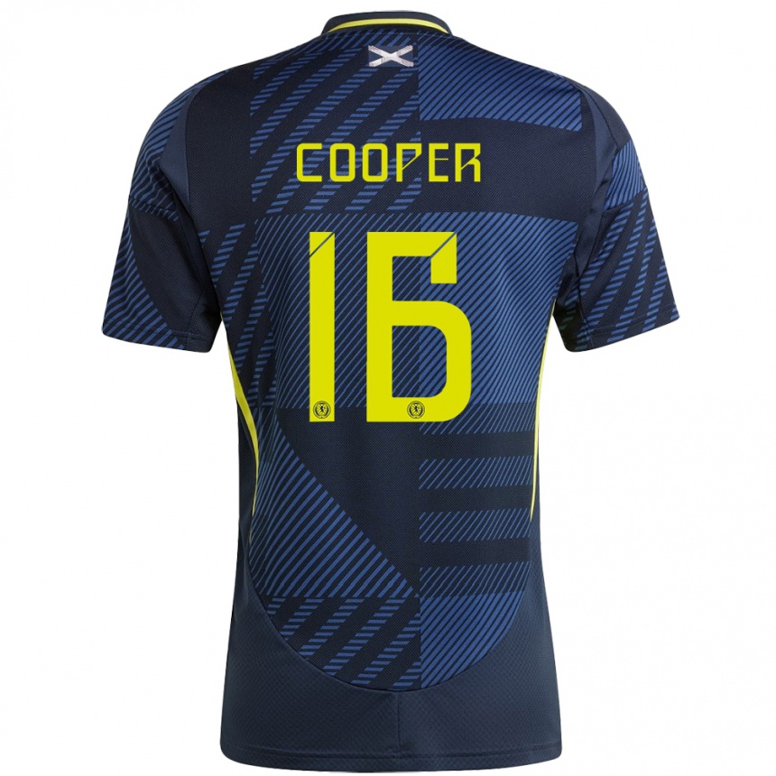 Kids Football Scotland Liam Cooper #16 Dark Blue Home Jersey 24-26 T-Shirt Canada