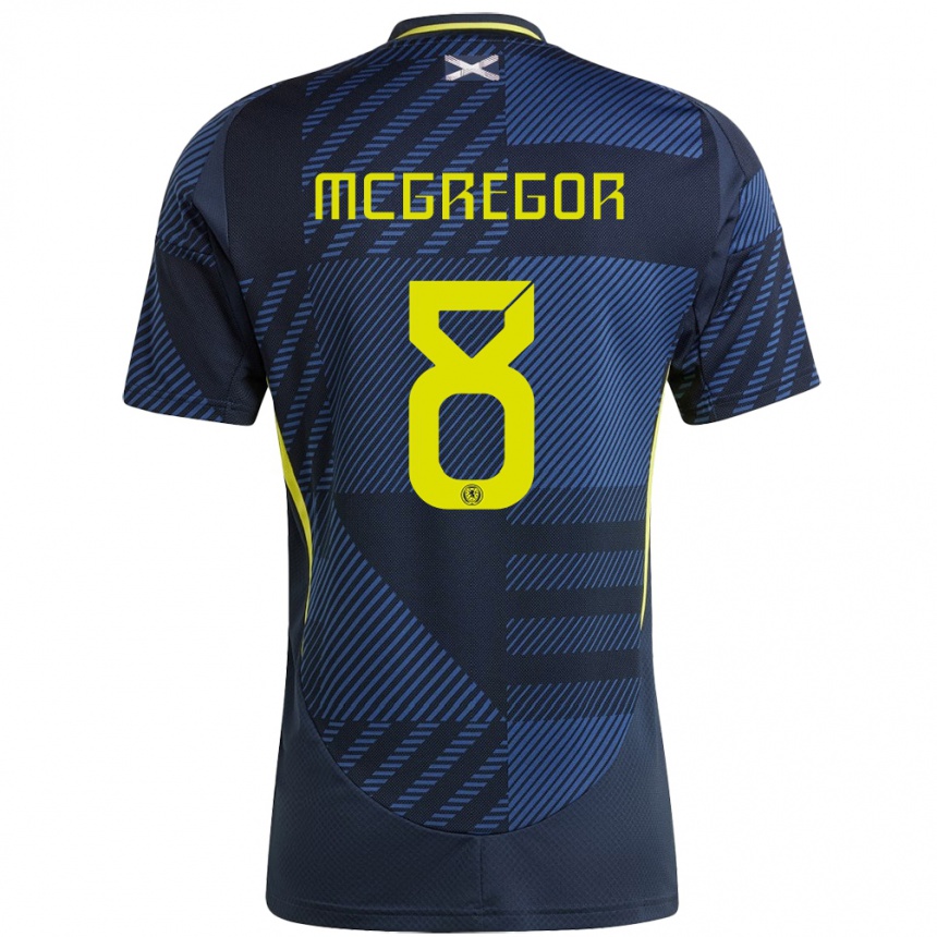 Kids Football Scotland Callum Mcgregor #8 Dark Blue Home Jersey 24-26 T-Shirt Canada