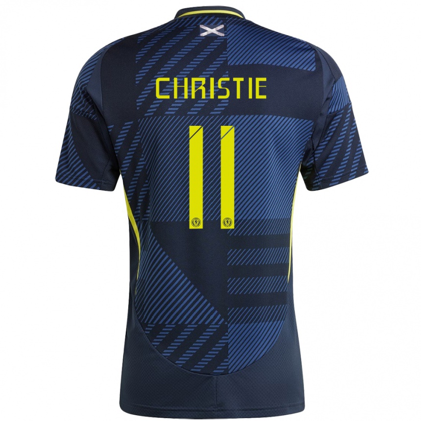 Kids Football Scotland Ryan Christie #11 Dark Blue Home Jersey 24-26 T-Shirt Canada