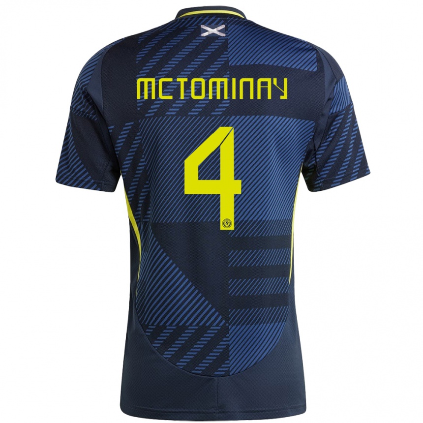 Kids Football Scotland Scott Mctominay #4 Dark Blue Home Jersey 24-26 T-Shirt Canada