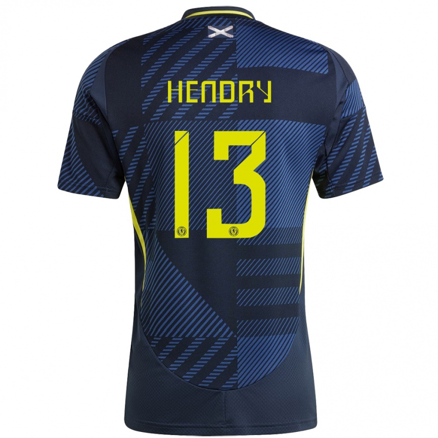 Kids Football Scotland Jack Hendry #13 Dark Blue Home Jersey 24-26 T-Shirt Canada