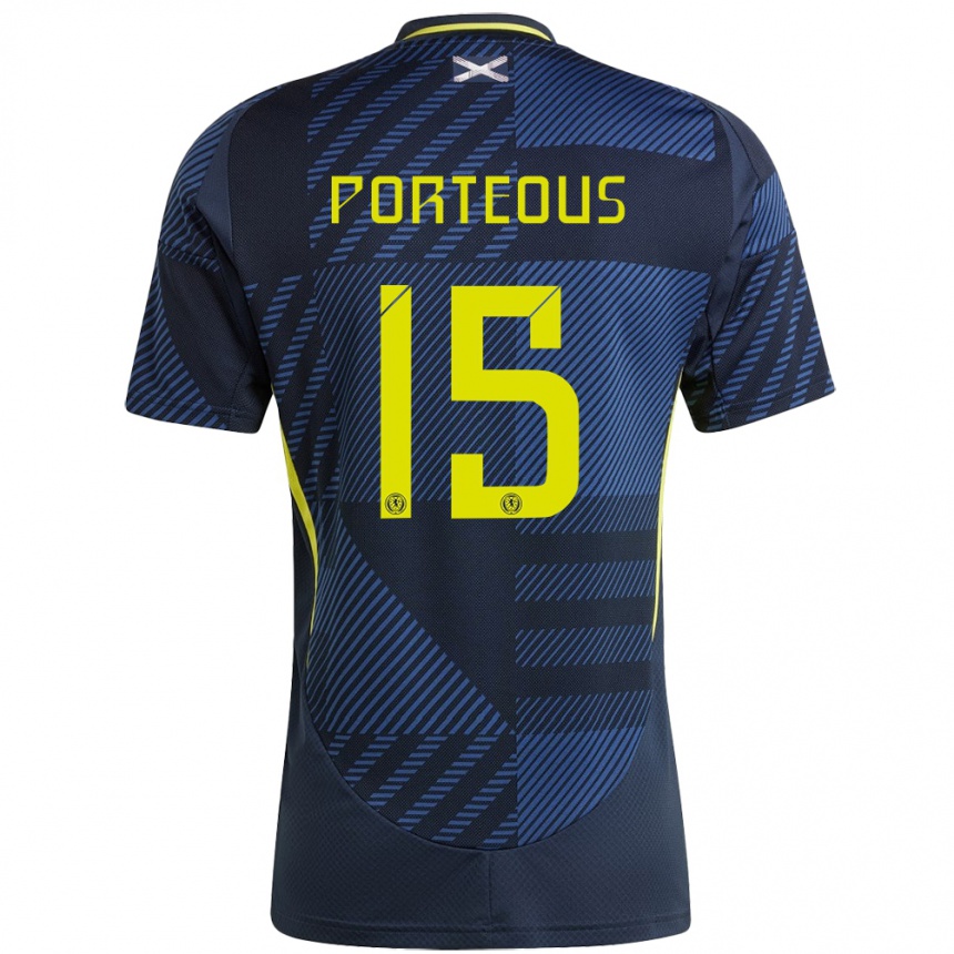 Kids Football Scotland Ryan Porteous #15 Dark Blue Home Jersey 24-26 T-Shirt Canada