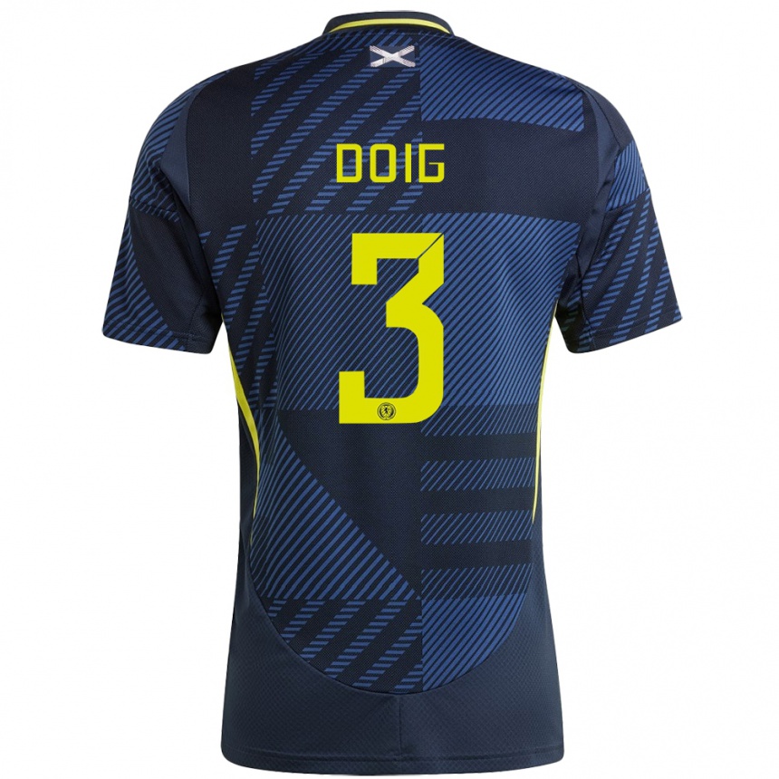 Kids Football Scotland Josh Doig #3 Dark Blue Home Jersey 24-26 T-Shirt Canada