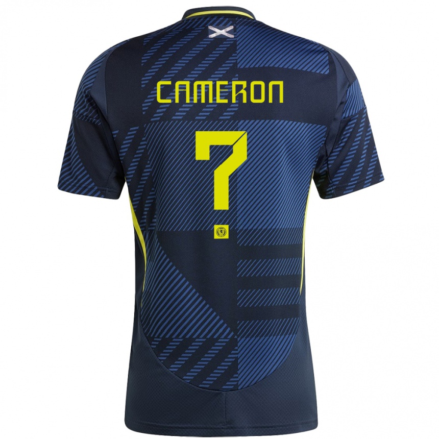 Kids Football Scotland Lyall Cameron #0 Dark Blue Home Jersey 24-26 T-Shirt Canada