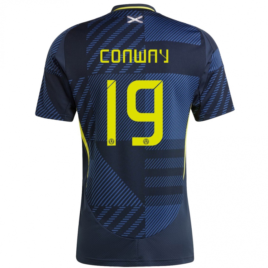 Kids Football Scotland Tommy Conway #19 Dark Blue Home Jersey 24-26 T-Shirt Canada