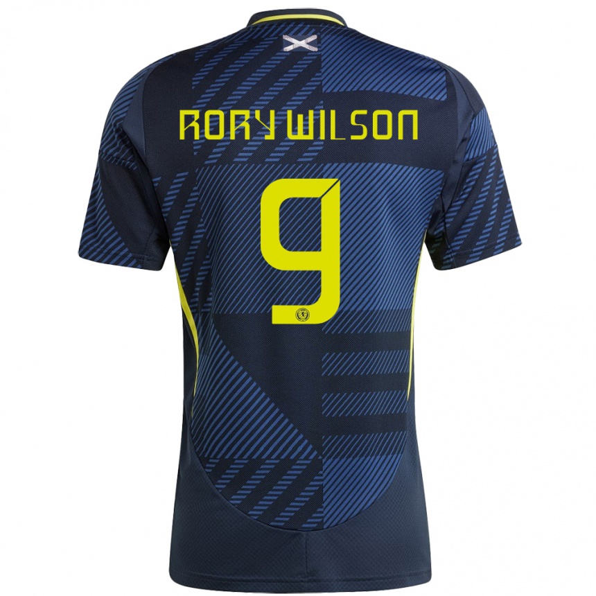 Kids Football Scotland Rory Wilson #9 Dark Blue Home Jersey 24-26 T-Shirt Canada