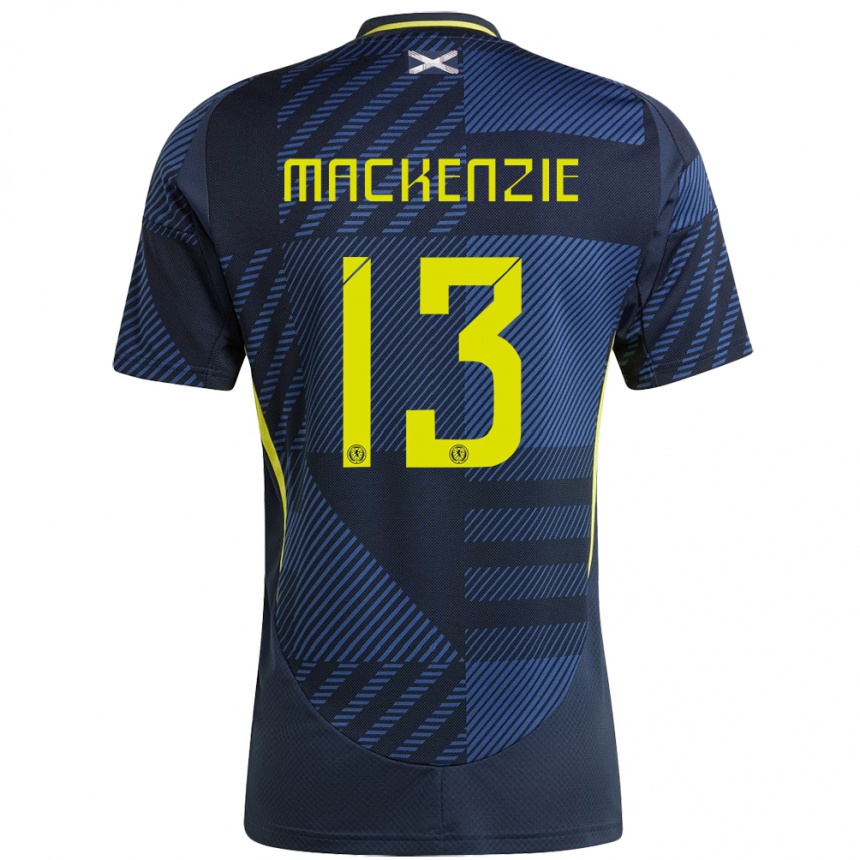 Kids Football Scotland Zander Mackenzie #13 Dark Blue Home Jersey 24-26 T-Shirt Canada