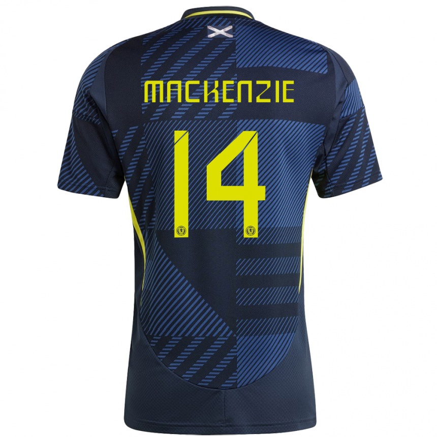 Kids Football Scotland Magnus Mackenzie #14 Dark Blue Home Jersey 24-26 T-Shirt Canada