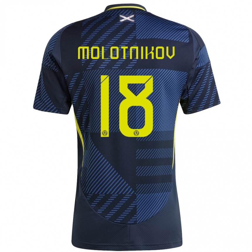 Kids Football Scotland Rudi Molotnikov #18 Dark Blue Home Jersey 24-26 T-Shirt Canada