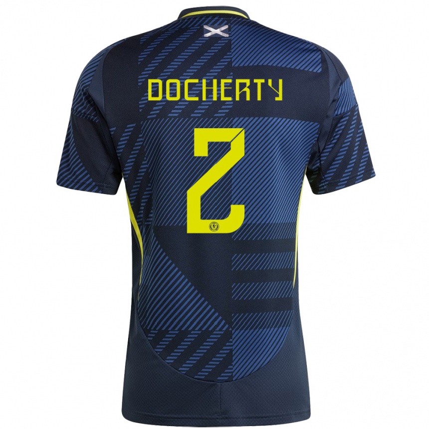 Kids Football Scotland Nicola Docherty #2 Dark Blue Home Jersey 24-26 T-Shirt Canada