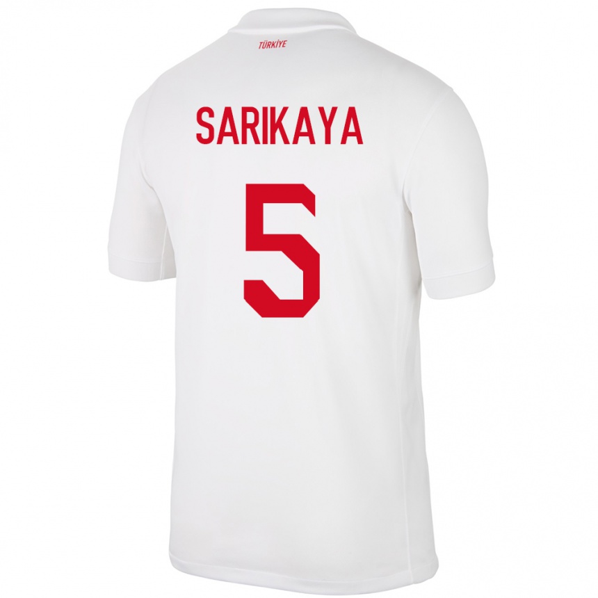 Kids Football Turkey Efe Sarıkaya #5 White Home Jersey 24-26 T-Shirt Canada