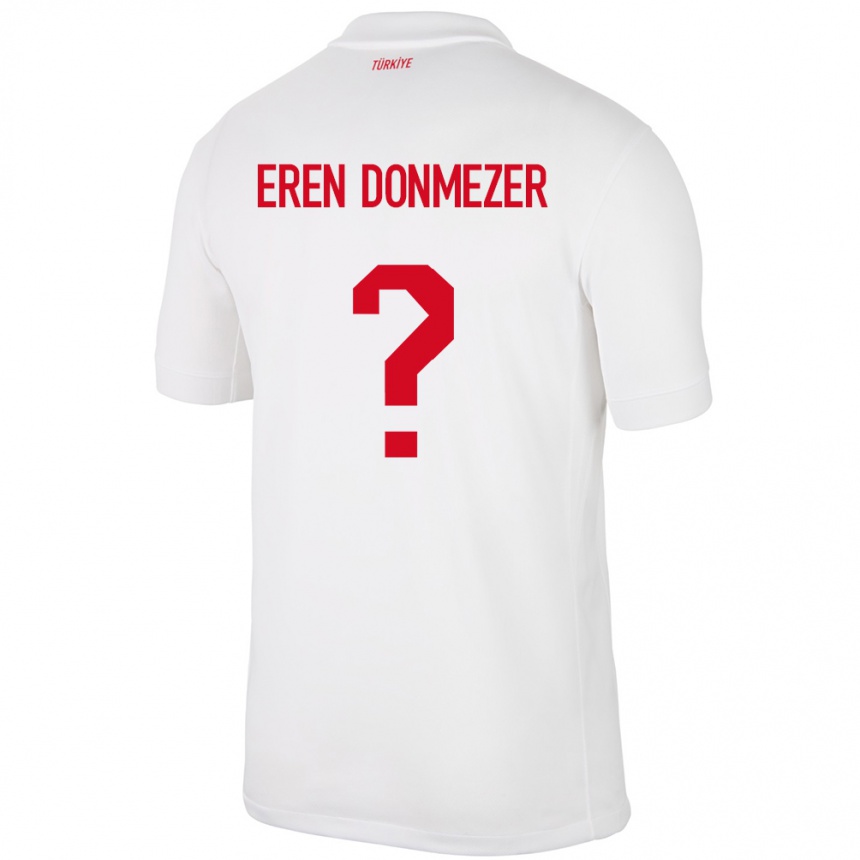 Kids Football Turkey Deniz Eren Dönmezer #0 White Home Jersey 24-26 T-Shirt Canada